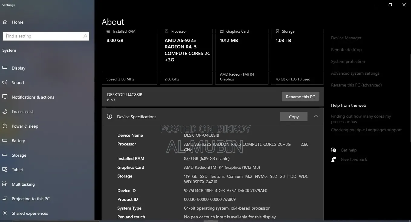 Laptop Lenovo IdeaPad S145 8GB AMD A6 HDD+SSD 1T