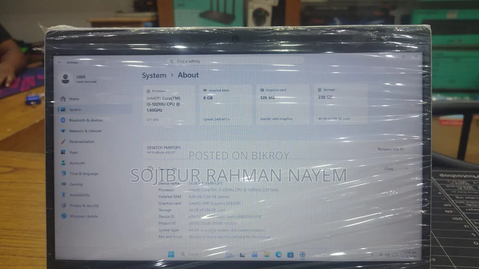 Laptop HP ProBook 430 G7 8GB Intel Core i5 SSD 256GB