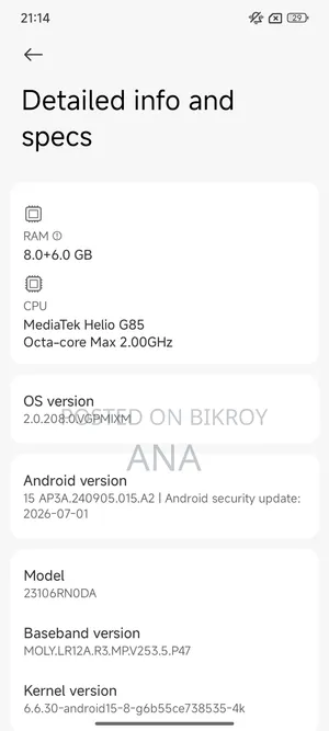 Xiaomi Redmi 13C 256 GB Gray
