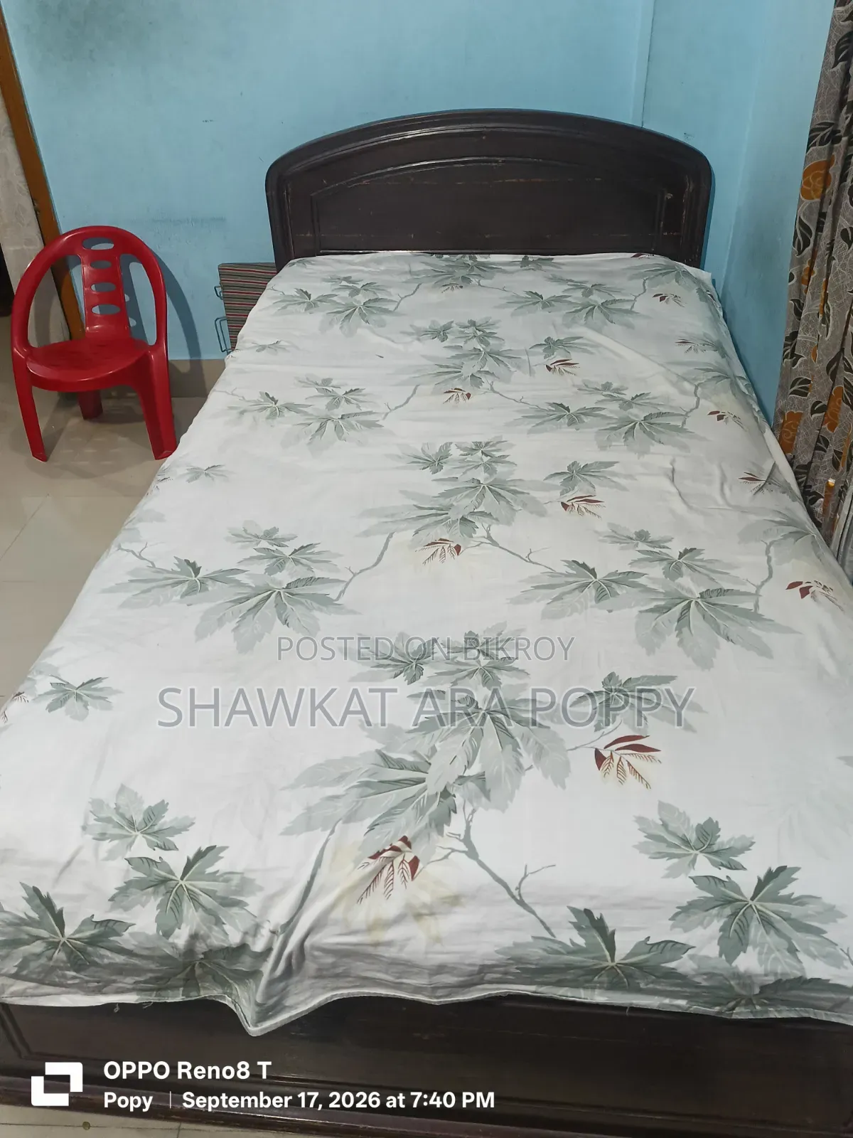 Original teak wood bed will be sold