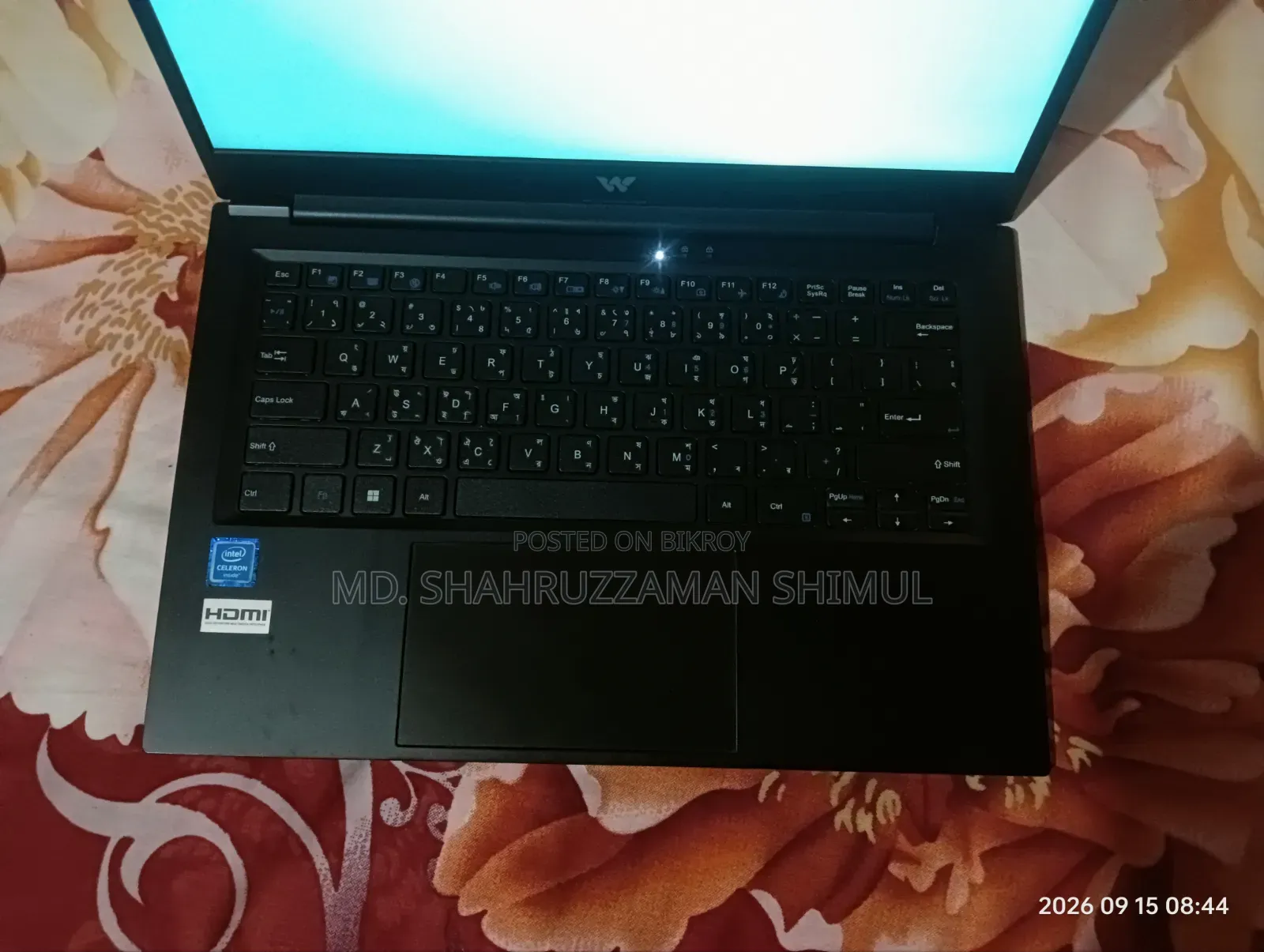ল্যাপটপ ৮জিবি ইন্টেল সেলেরন এসএসডি ২৫৬জিবি
