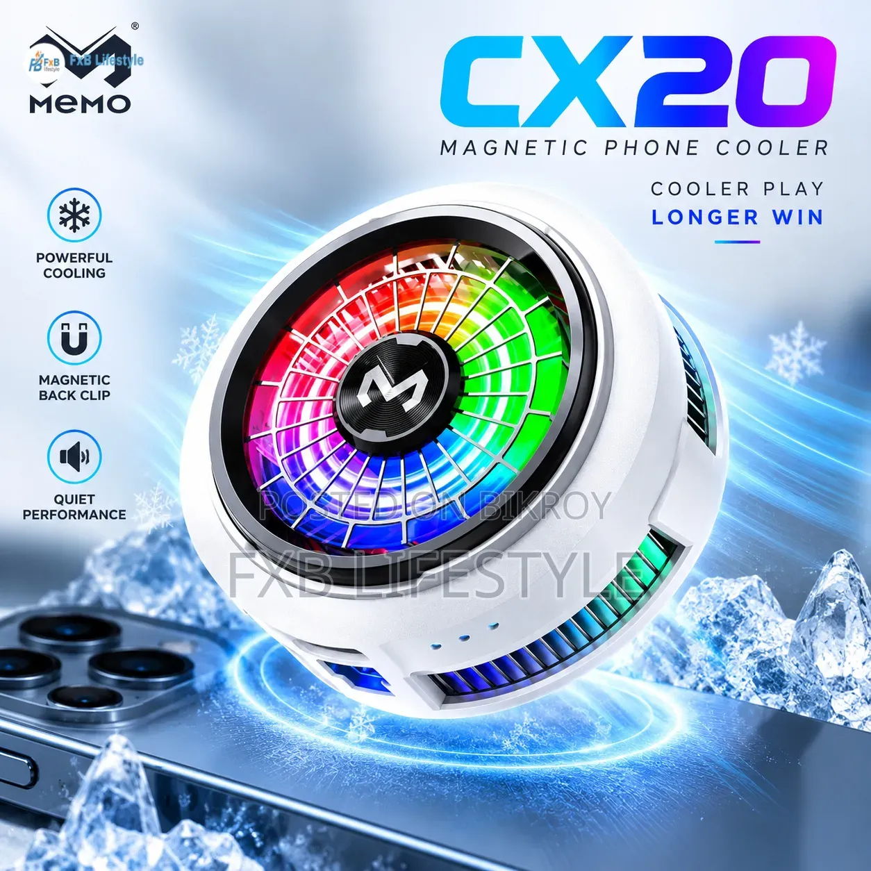 MEMO CX20 RGB Magnetic Phone Cooler