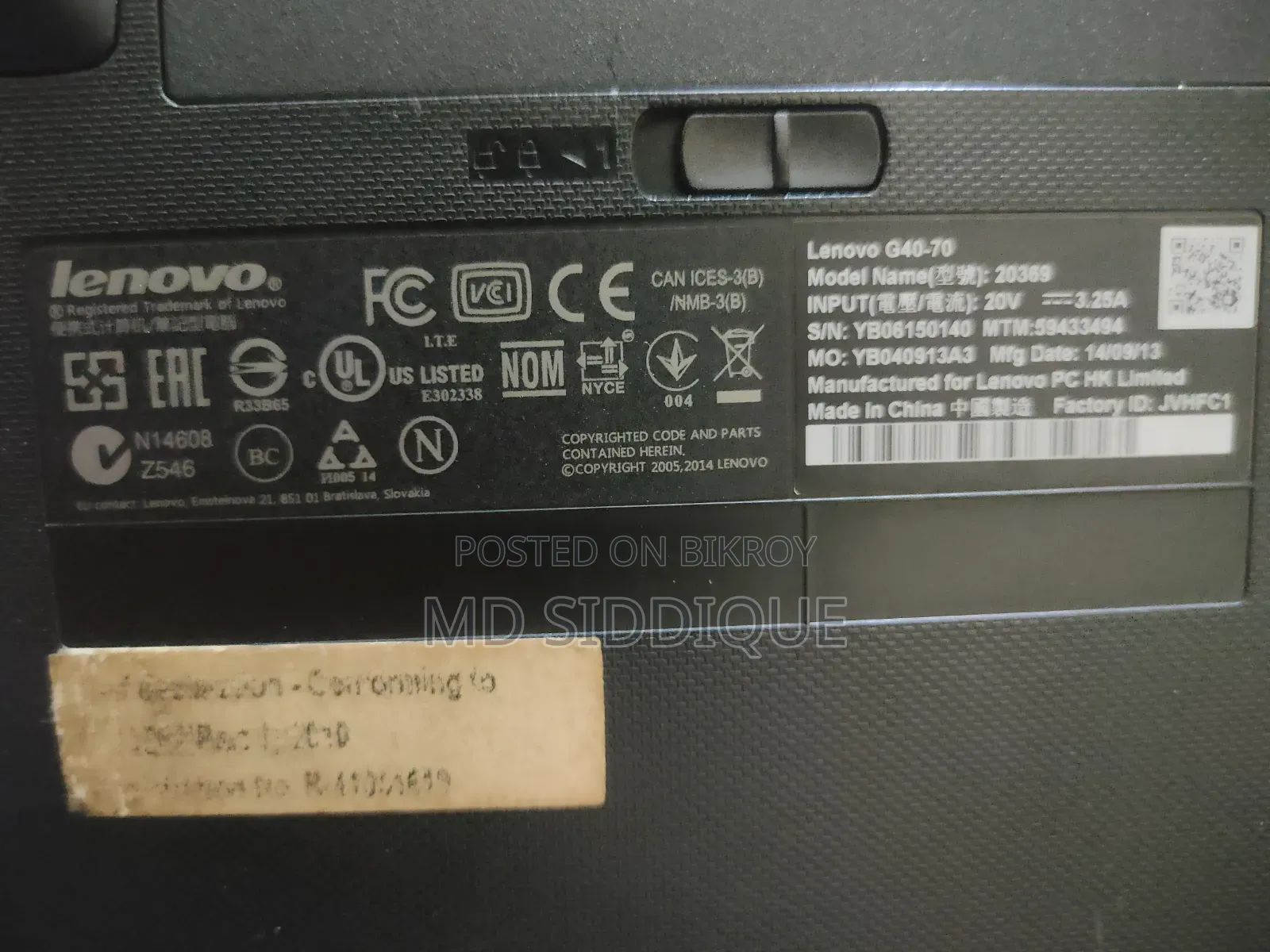 Laptop Lenovo ThinkPad G40 8GB Intel Core i5 SSD 128GB