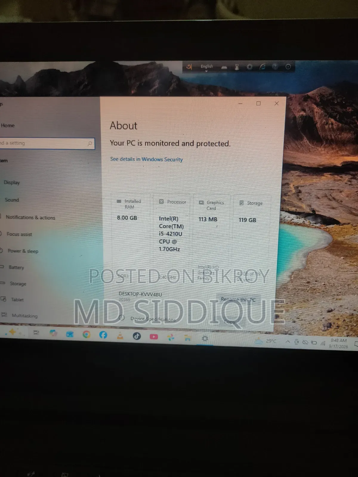 Laptop Lenovo ThinkPad G40 8GB Intel Core i5 SSD 128GB