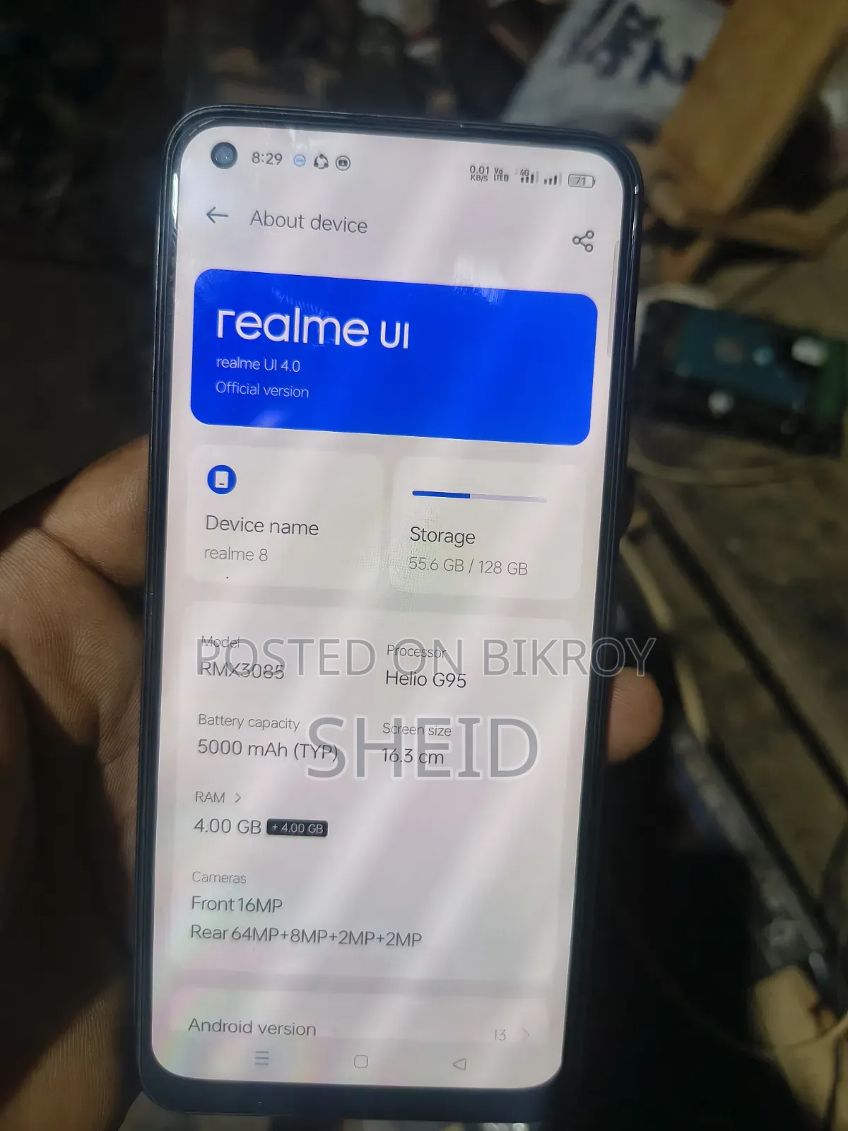 রিয়েলমি ৮ ৫জি ১২৮ জিবি রেড