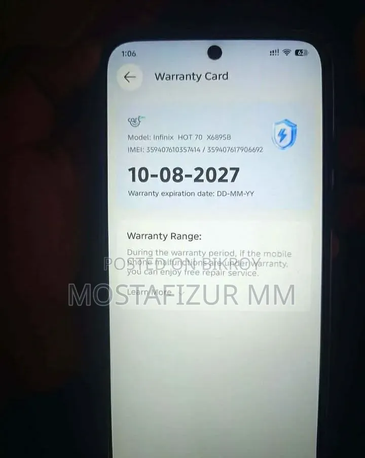 New Infinix Hot 70 128 GB Blue