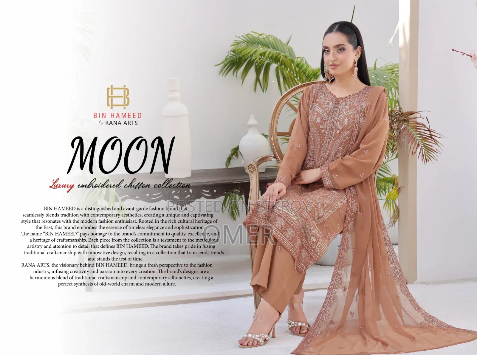 Moon by Bin Hameed Pakistani 3 Piece Suit – 6 PC Catalogue