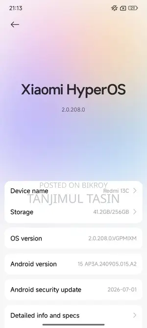 Xiaomi Redmi 13C 256 GB Gray