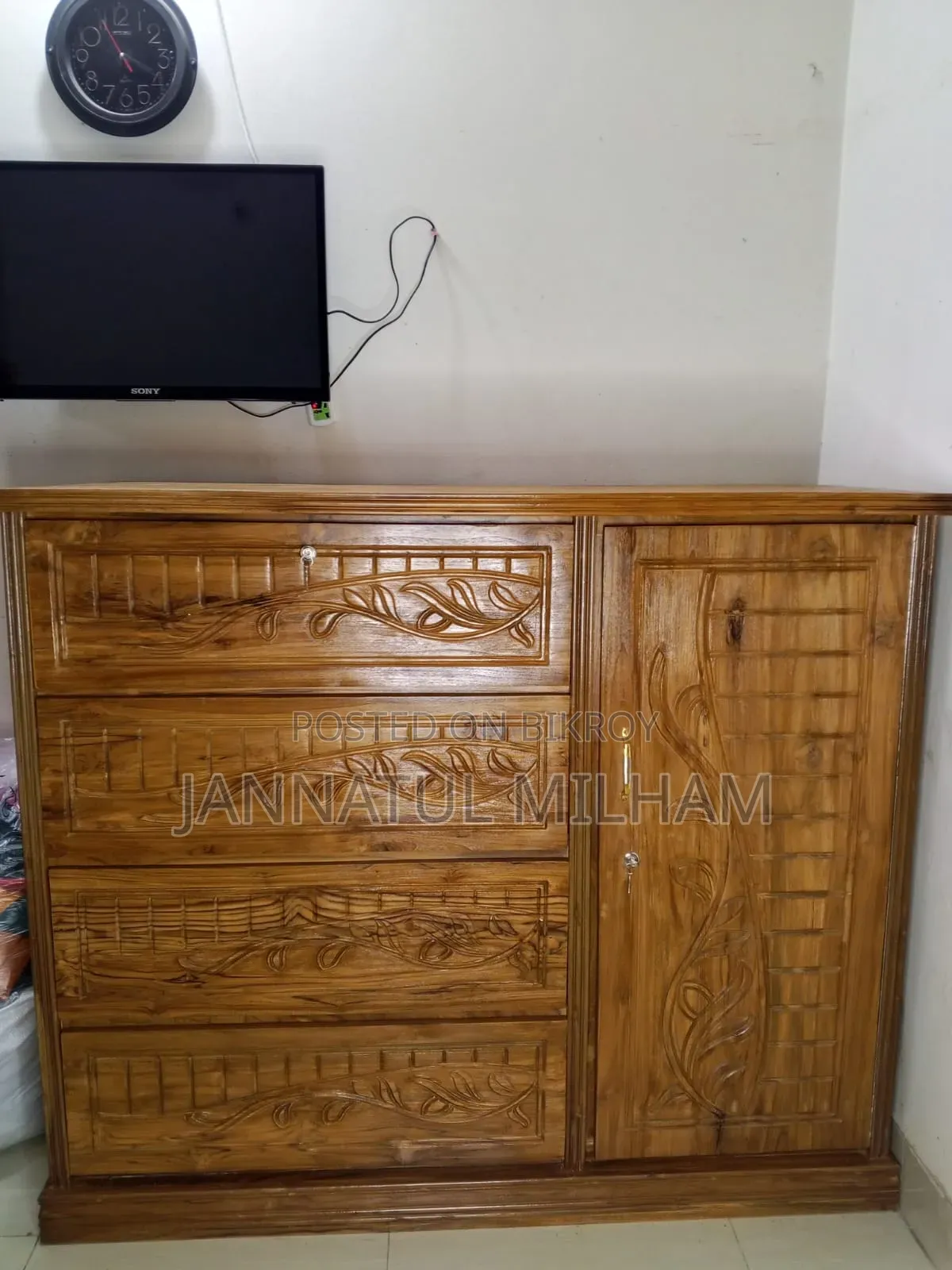 ১০০% চিটাগাং সেগুন কাঠের বড় ওয়ারড্রব