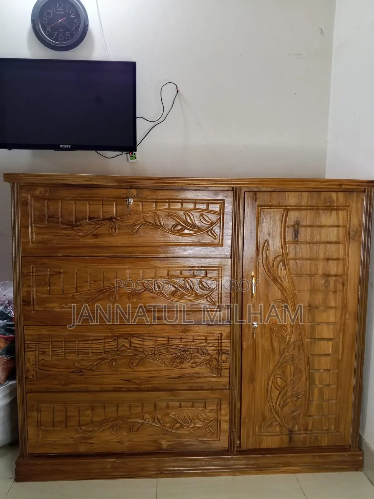 ১০০% চিটাগাং সেগুন কাঠের বড় ওয়ারড্রব