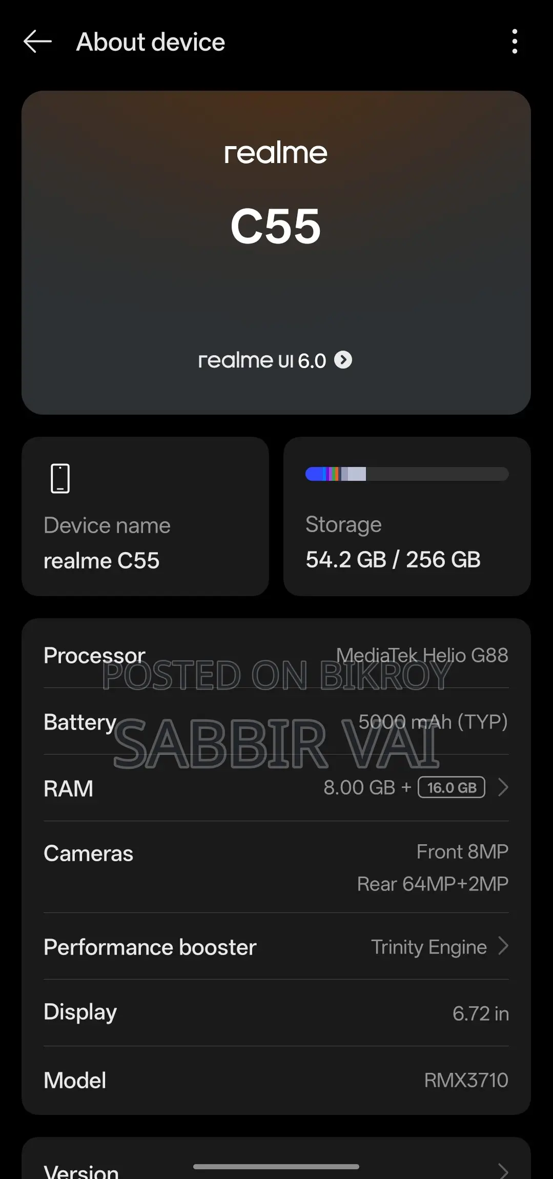 Realme C55 256 GB Gold