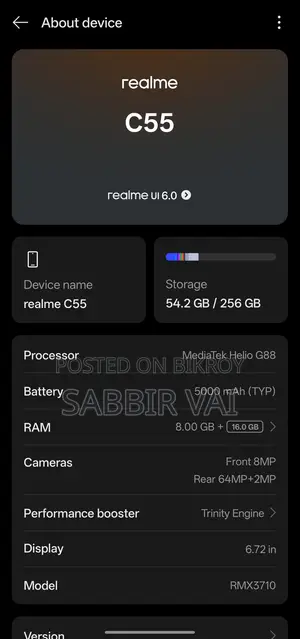 Realme C55 256 GB Gold