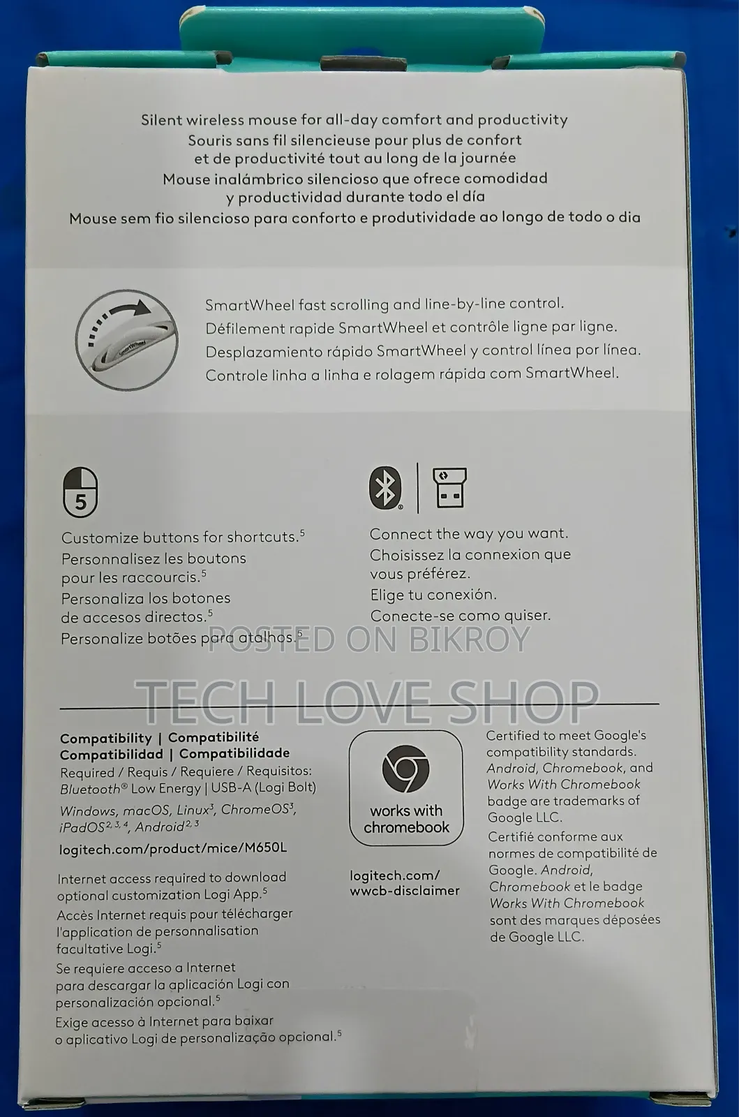 Logitech Signature M650L Silent Wireless Mouse (Large Size)