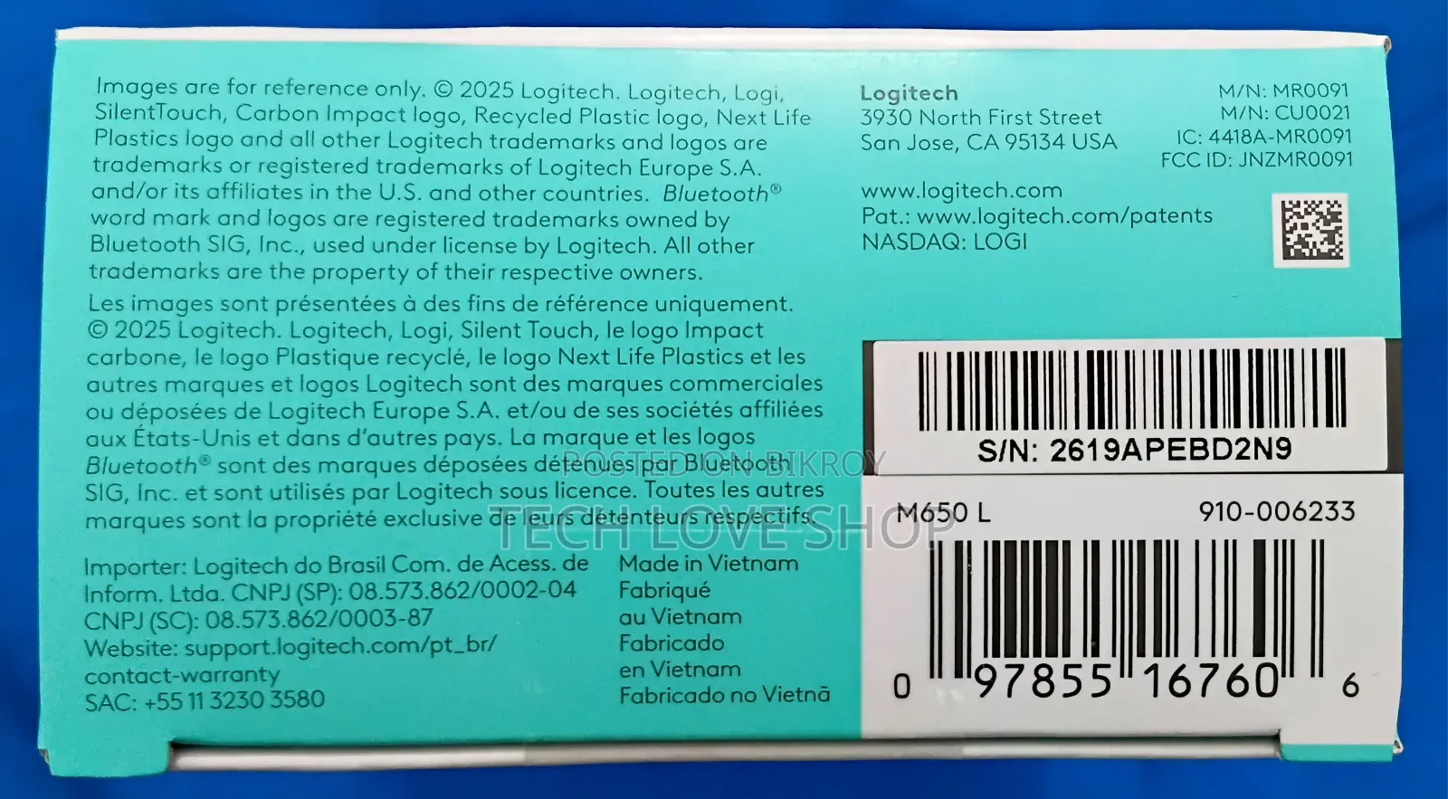 Logitech Signature M650L Silent Wireless Mouse (Large Size)