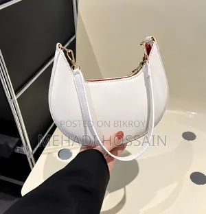 Elegant White Crescent Bag | Gold Hardware | Brand New Style