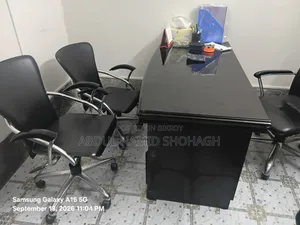 CEO Room Setup_VIP Table With Glass & Big CEO Chair * Clients Chair