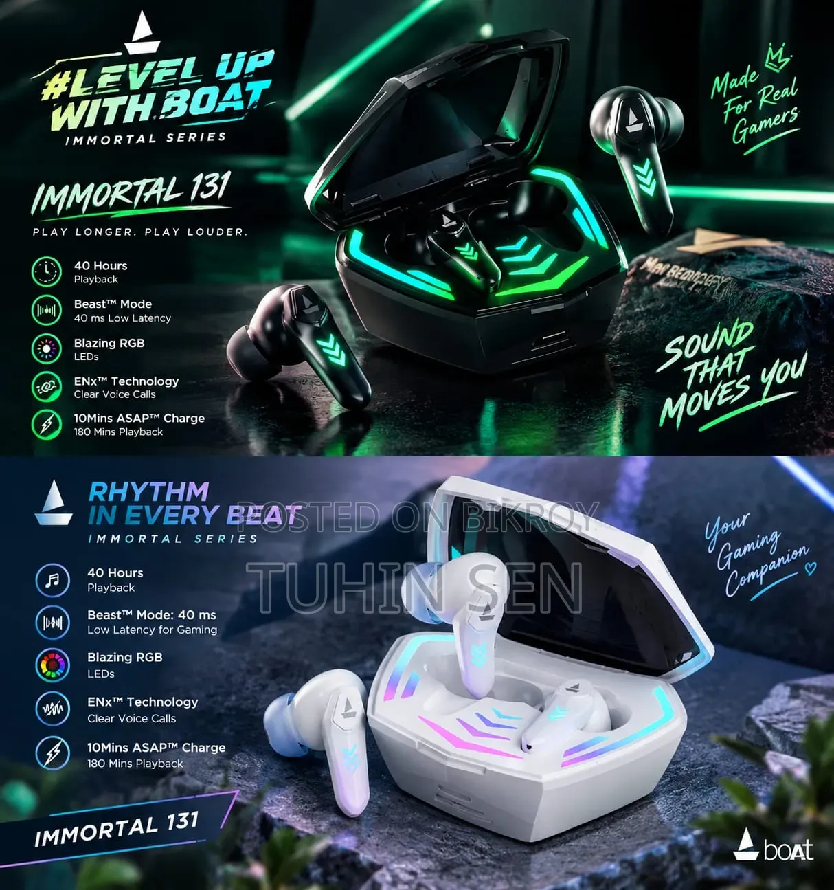 Boat Immortal 131 Gaming Airbuds (Indian)