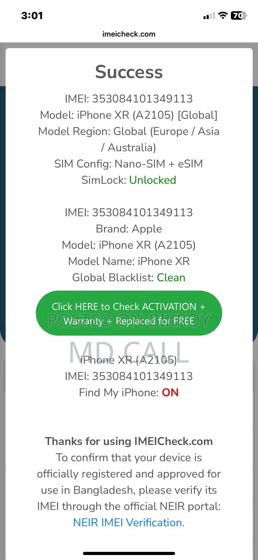 Apple iPhone XR 128 GB Black