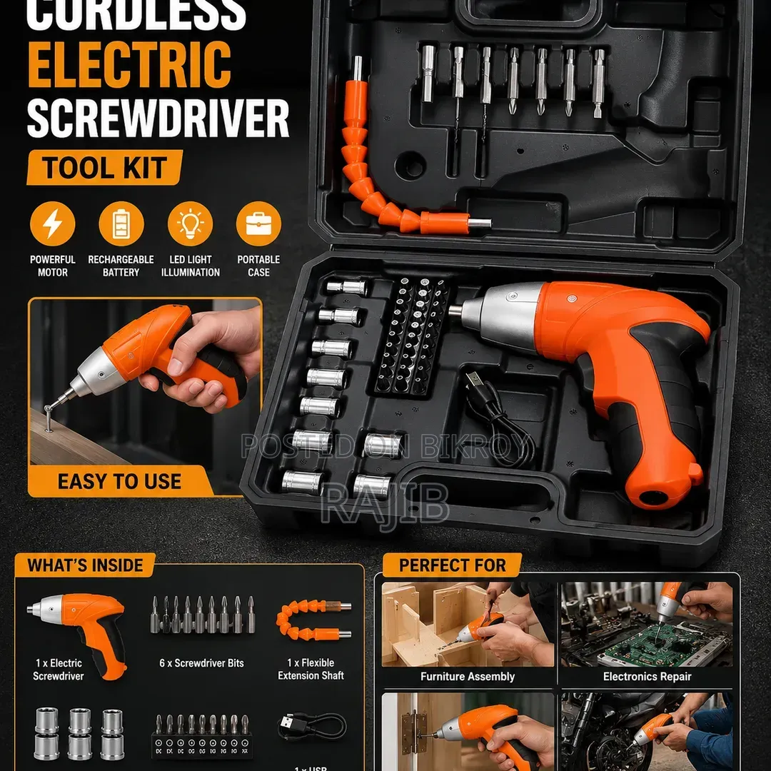 Cordless Electric Screwdriver Tool Kit