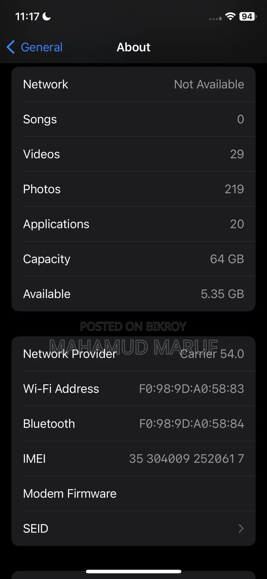 Apple iPhone X 64 GB Black