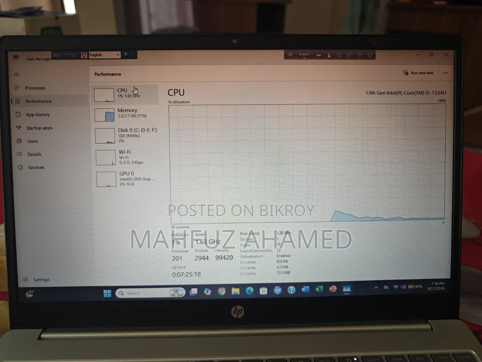 Laptop HP 15 8GB Intel Core i5 SSD 512GB