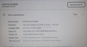 Laptop 8GB RAM Intel Core i5 512GB SSD