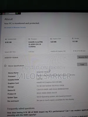 Gigabyte GA-H110MSTX-HD3-ZK 8GB RAM Intel Core i5 Processor 128GB SSD