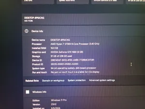 Desktop Computer MSI model 16GB AMD Ryzen 7 SSD 256GB
