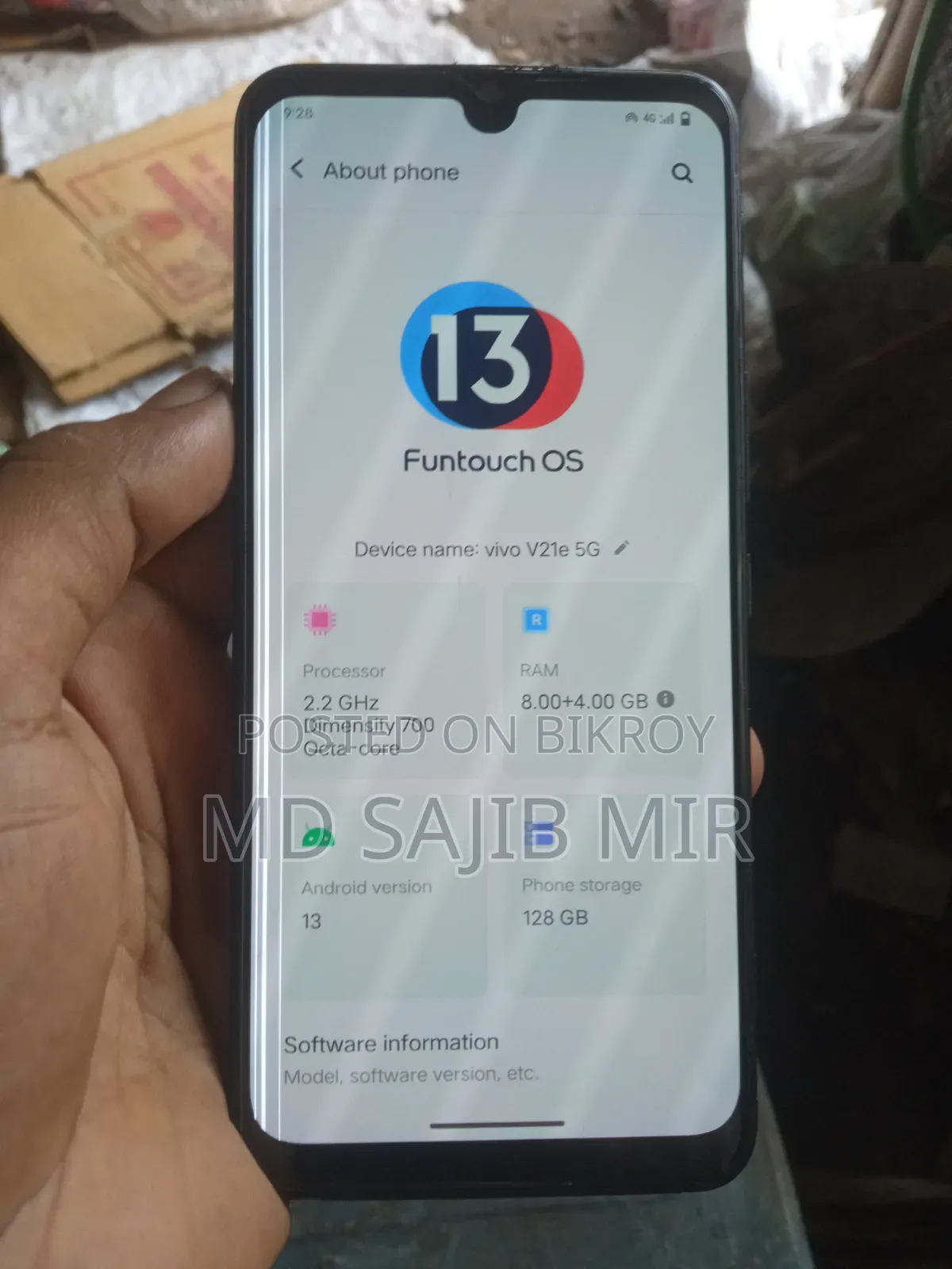Vivo V21e 128 GB Blue