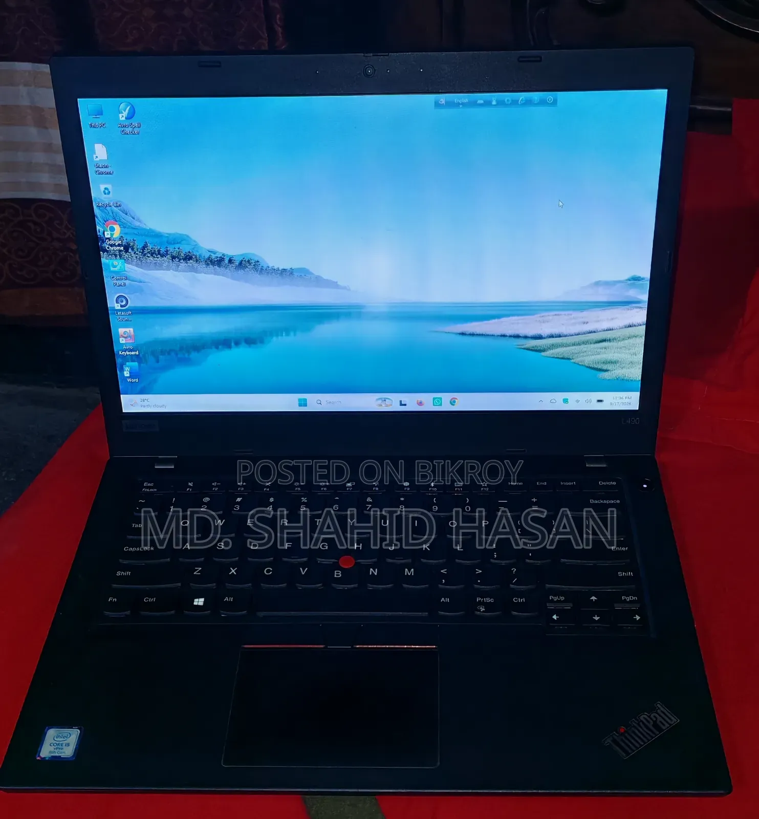 ল্যাপটপ লেনোভো থিংকপ্যাড এল৪৯০ ৮জিবি ইন্টেল কোর আই৫ এসএসডি ২৫৬জিবি