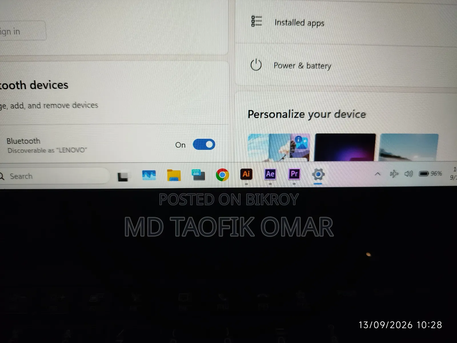 Laptop Lenovo ThinkPad T14 G1 16GB AMD Ryzen 5 SSD 256GB