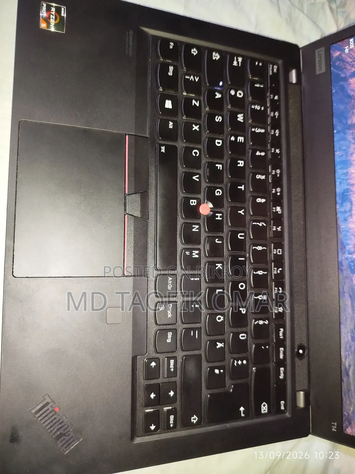 Laptop Lenovo ThinkPad T14 G1 16GB AMD Ryzen 5 SSD 256GB