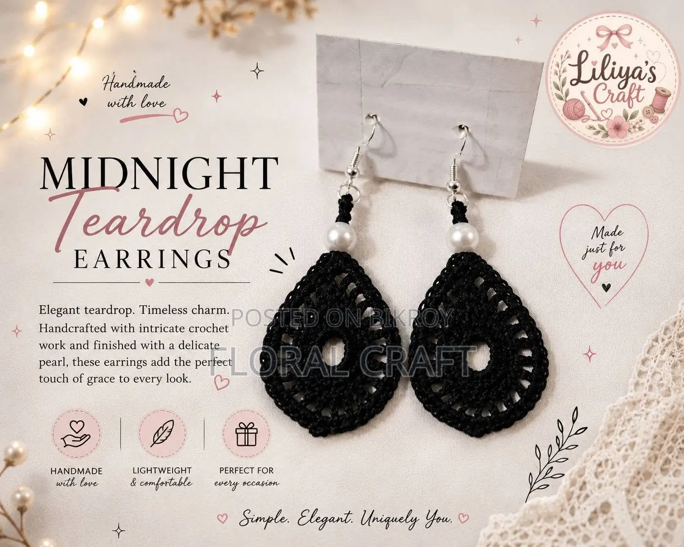 Midnight Teardrop Earrings