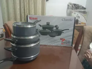 কিয়াম ক্লাসিক ৭ পিস নন-স্টিক কুকিং সেট (মার্বেল কোটিং)।