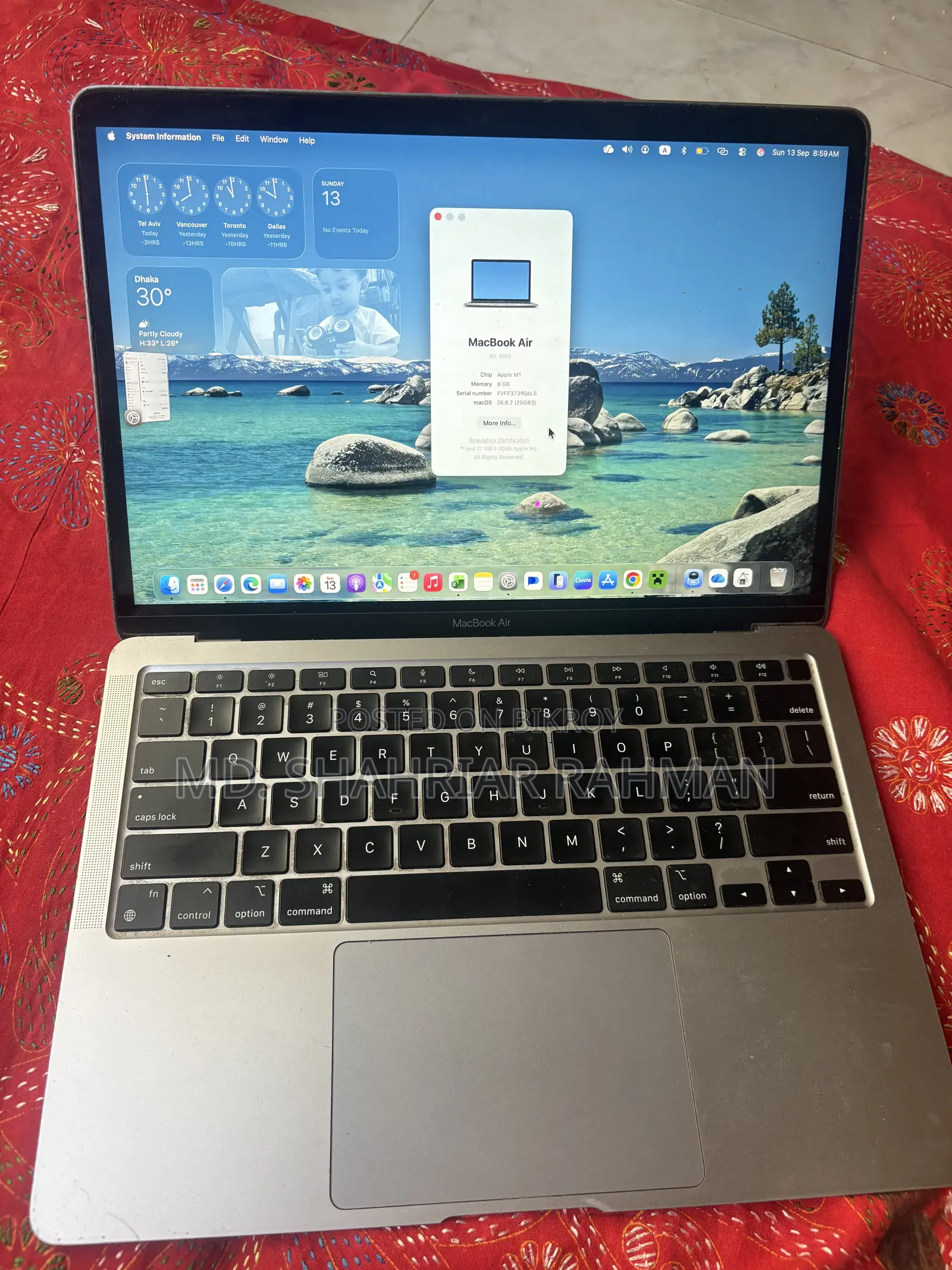 Laptop Apple MacBook Air 2020 M1 8GB Apple M1 SSD 512GB