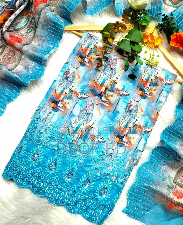 পাকিস্তানি মসলার আনস্টিচ থ্রি পিস