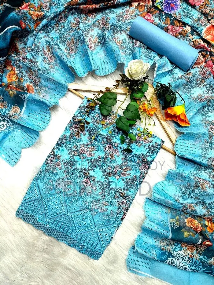 পাকিস্তানি মসলার আনস্টিচ থ্রি পিস