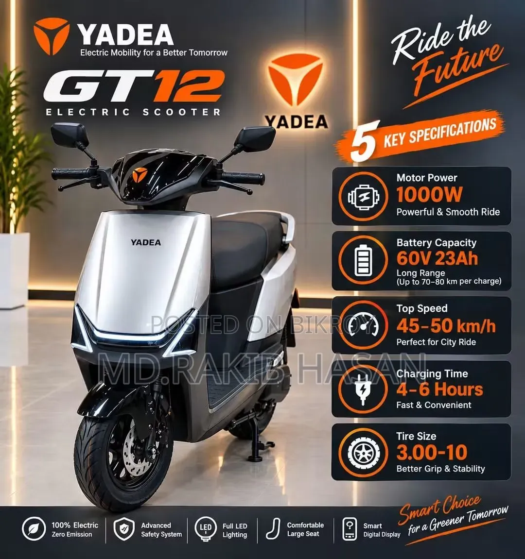 New Yadea GT60 2026 Black