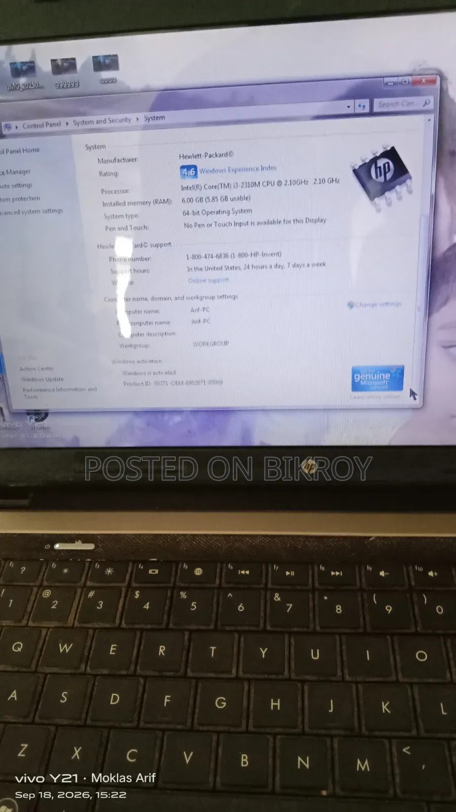 Laptop HP 430 6GB Intel Core i5 HDD 320GB