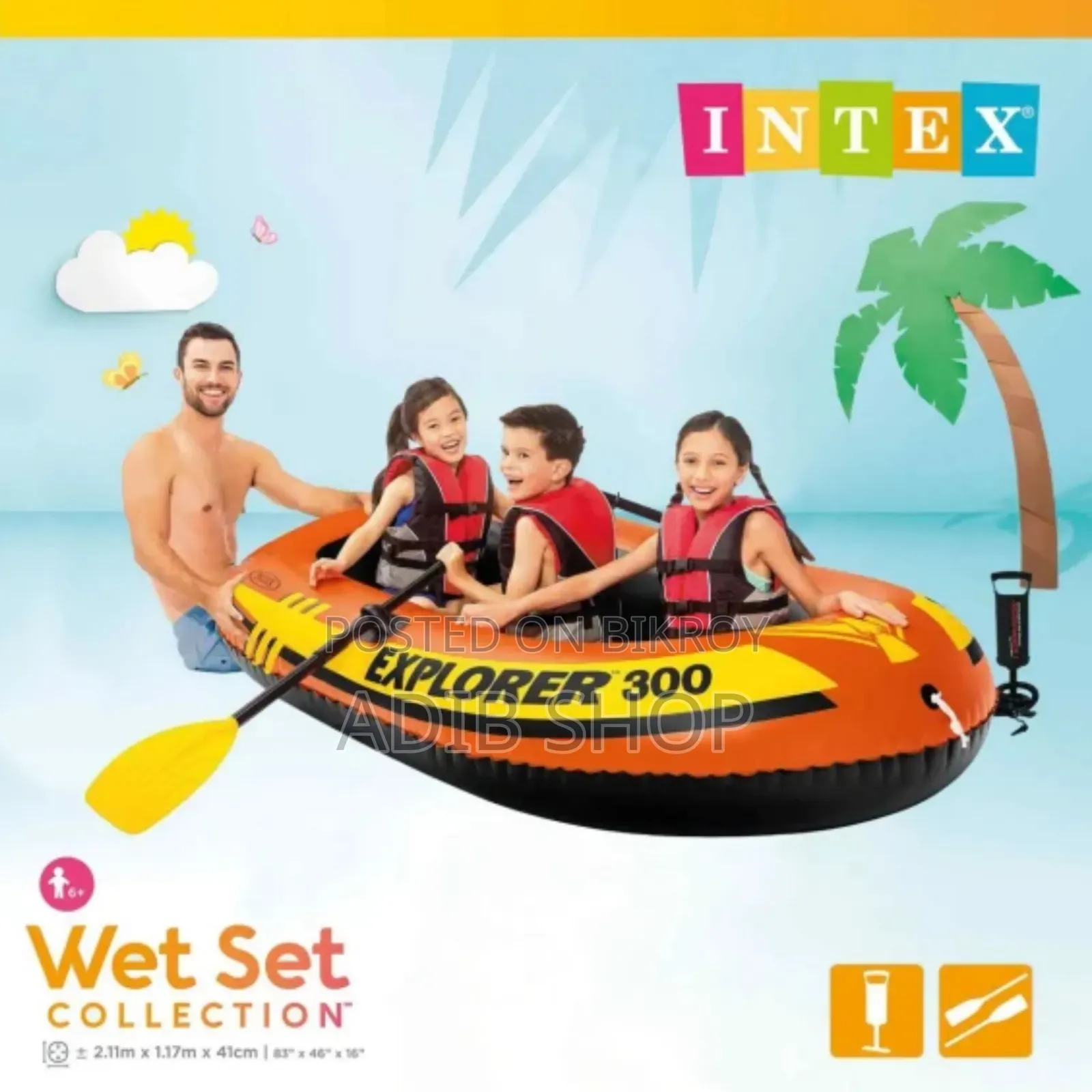 Intex Explorer 300 Boat Set 3 Man Air
