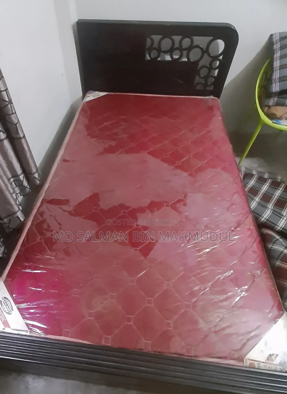 খাট বিক্রি হবে,মেট্রেস সহ,মালয়েশিয়ান উড