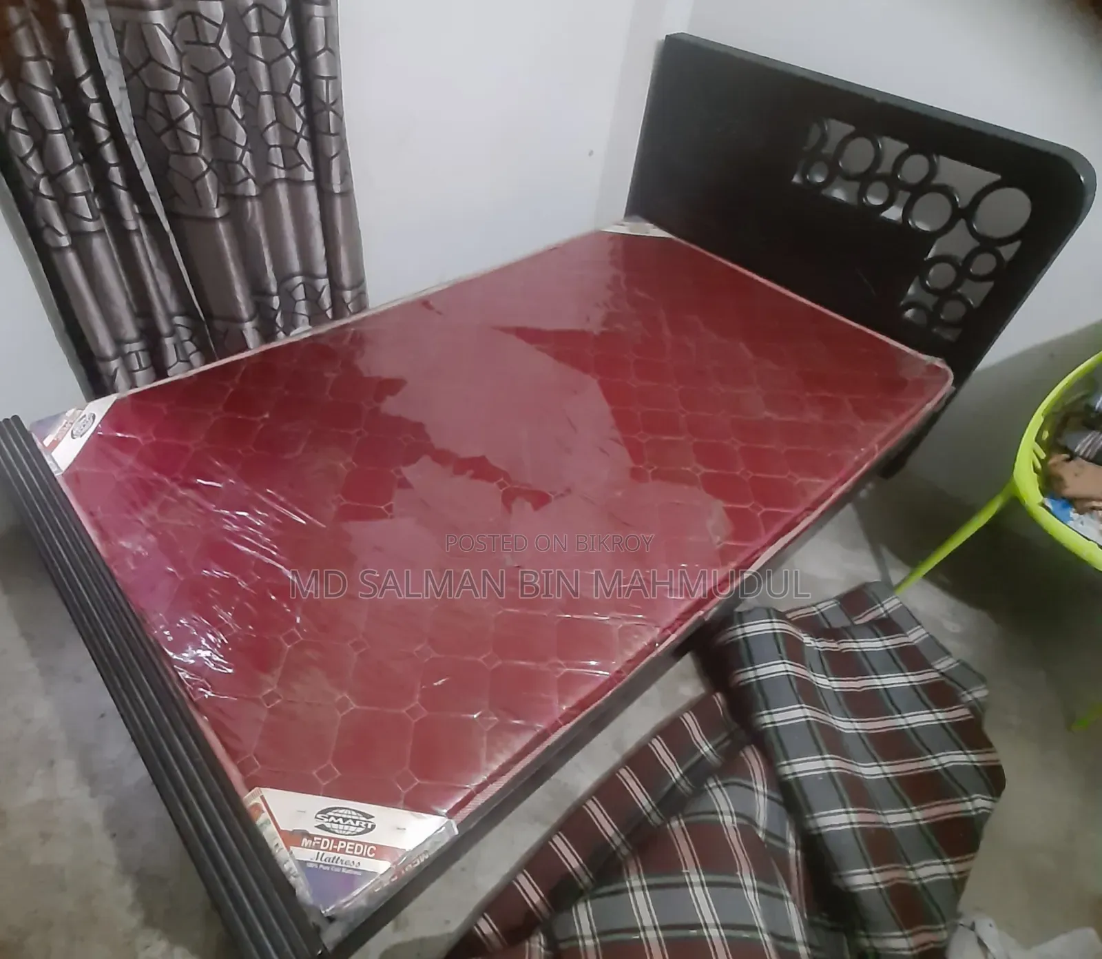 খাট বিক্রি হবে,মেট্রেস সহ,মালয়েশিয়ান উড