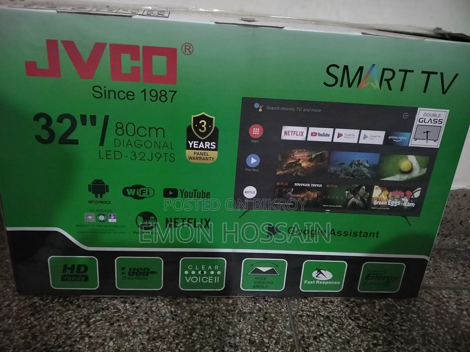 Jvco Smart TV 32" Android Bubble Glass