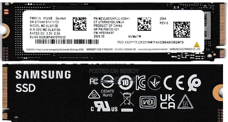 Samsung PM9C1b 512GB NVMe Gen4 X4 SSD