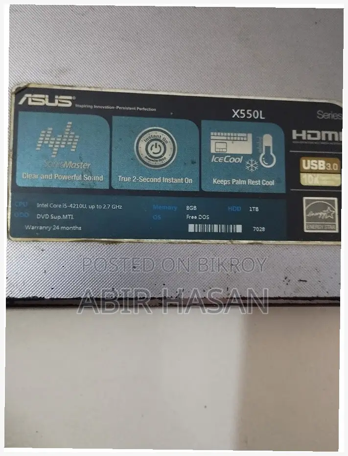 Laptop Asus X550LA 8GB Intel Core i5 HDD+SSD 1TB