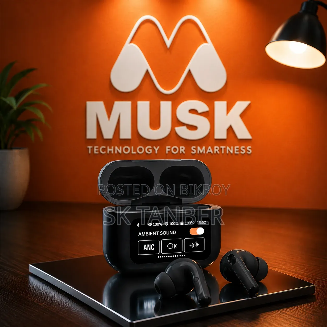 A9 Pro Display Earbuds Black