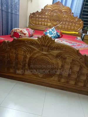 Wooden Bed 6 feet by 7 feet