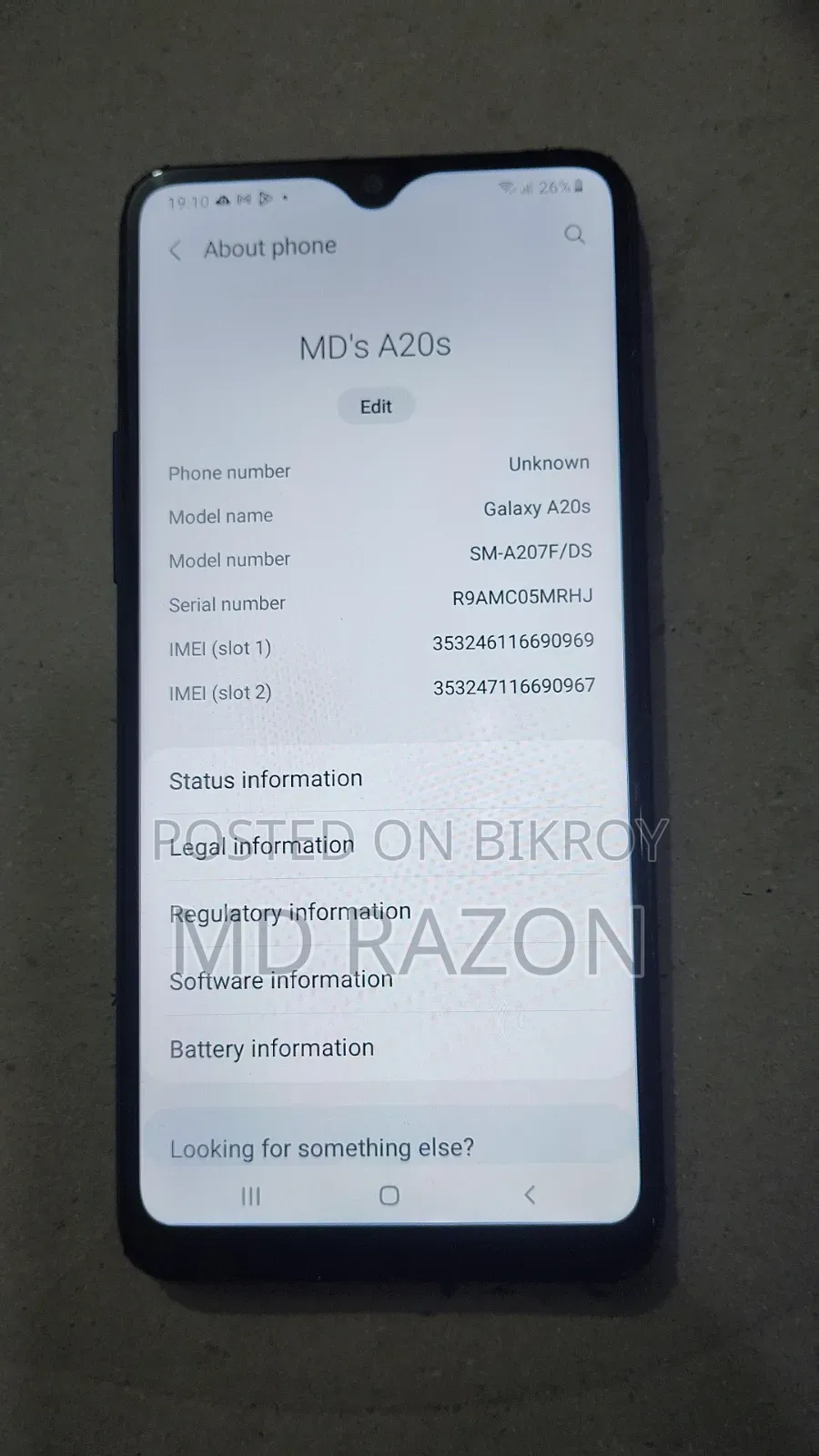 Samsung Galaxy A20s 32 GB Blue