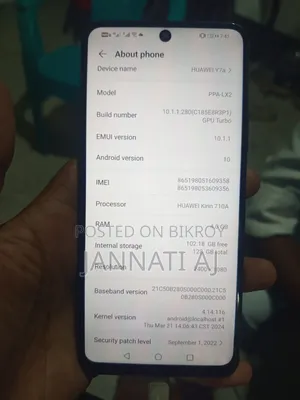 Huawei Y7a 128 GB Blue