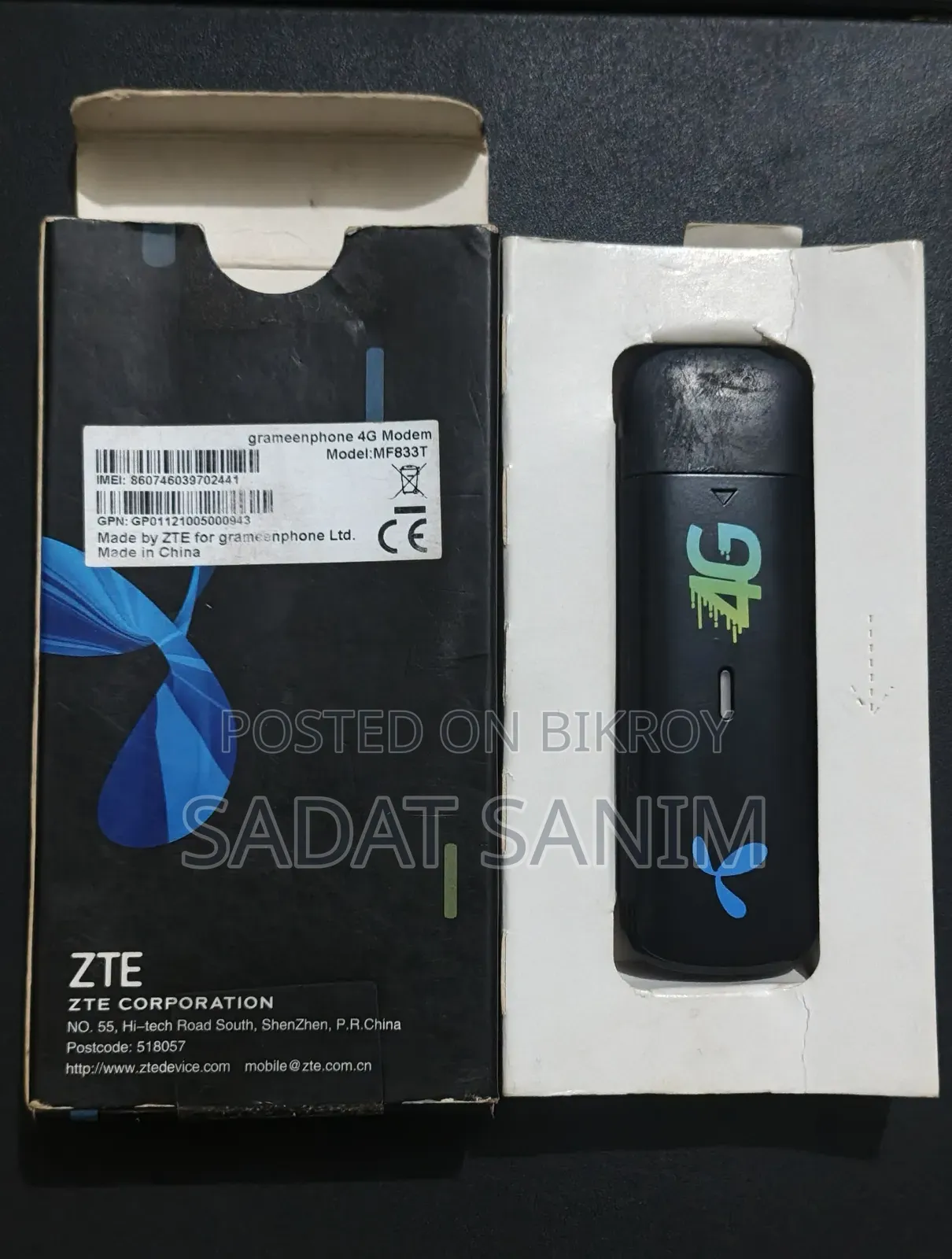 ZTE MF833T 4G LTE Modem (Grameenphone) - Unused Brand New